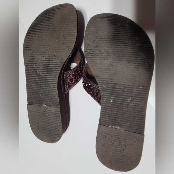Vintage ESNY Brown Women's or Girls Flip Flops with Bead Work Size 6 - Picture 7 of 8